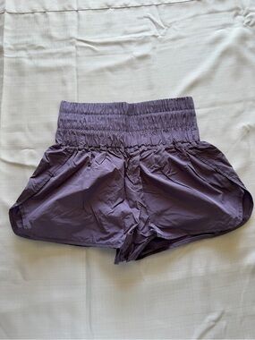 Amazon Purple High-Waist Smocked Athletic Shorts